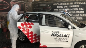 Maşalacı Sürücü Kursu, Tüm Araçlarını Dezenfekte Ettirdi