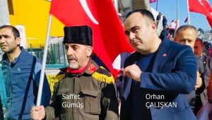 Şehitler için Çanakkale'ye yürüyen Gümüş, Silivri'de karşılandı