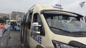 Araçlar, Silivri Otogarı Girişinde Dezenfekte Ediliyor!