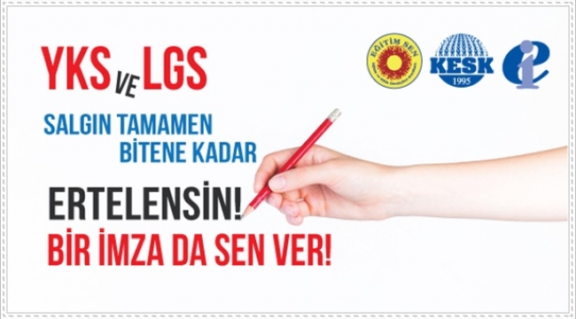 Eğitim-Sen'den İmza Kampanyası: "YKS ve LGS Salgın Tamamen Bitene Dek Ertelenmelidir"