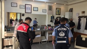 Silivri'de Kuaförlere Jandarmalı Zabıtalı Hijyen Denetimi