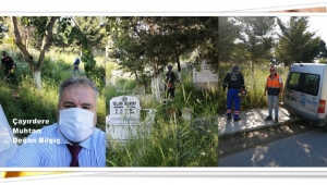 Yılmaz, Devreye Girdi! Meraya Dönen Çayıdere Mezarlığı Temizlendi!