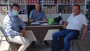 Balcıoğlu'ndan yeni açılan işletmeye 'hayırlı olsun' ziyareti