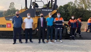 İBB'den Danamandıra-Sinekli arası yol genişletme asfalt çalışması