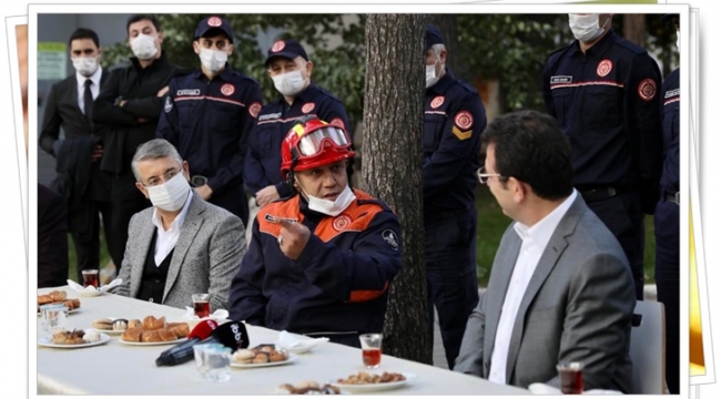 İmamoğlu'ndan Kahraman İtfaiyecilere Ziyaret: "İyi Ki Varsınız…"