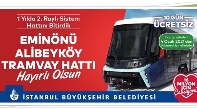 İstanbullulara Yeni Yıl Hediyesi Yeni Tramvay