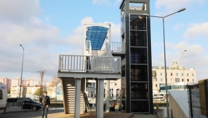 Üst Geçitte Asansör İmalatı Devam Ediyor