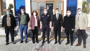 CHP Silivri heyetinden Komiser Eşref Akıllı'ya ziyaret