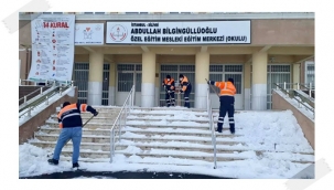 İBB'den Silivri okullarında kar temizliği