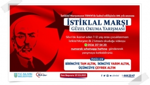 Silivri Belediyesi İstiklal Marşı Okuma Yarışması Düzenliyor
