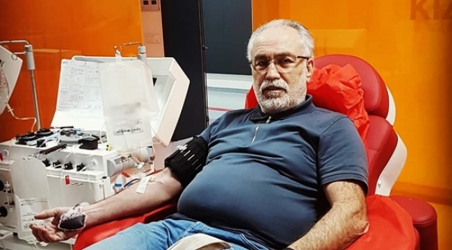 Hüseyin Dertop 90'ıncı kan bağışını yaptı