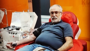 Hüseyin Dertop 90'ıncı kan bağışını yaptı
