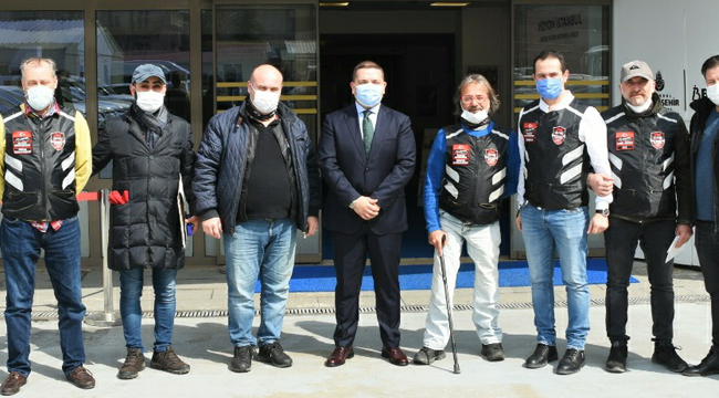 İBB'de çeşitli birimlerde çalışan Silivrililere motosiklet tutkunlarından ziyaret