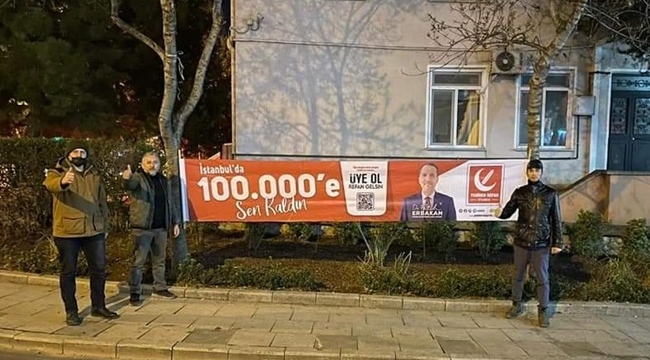 "İstanbul'da 100 Bin'e Sen Kaldın" Kampanyasına Silivri'den Pankartlı Destek