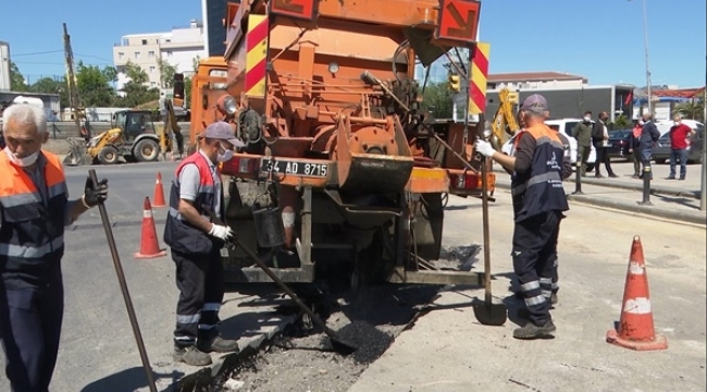 İBB tam kapanmada Silivri'nin Ortaköy, Laiklik ve Gazitepe caddelerini asfaltladı