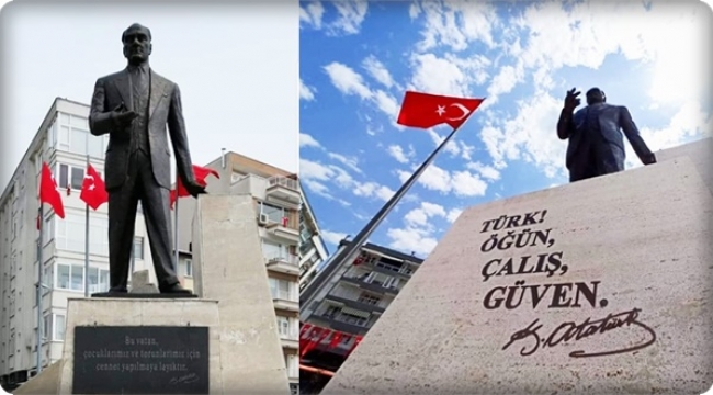 Silivri sahilindeki anıttan Atatürk'ün sözü değiştirildi