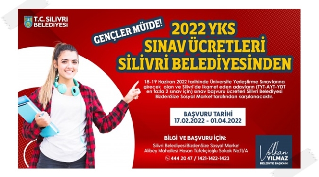 YKS sınav ücretleri Silivri Belediyesinden