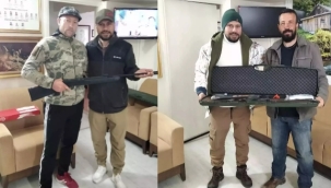 Av pulu alan avcılara çekilişle tüfek hediye edildi