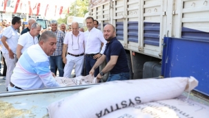 Çanta ve Gümüşyakalı Üreticilere Tohumluk Arpa Desteği