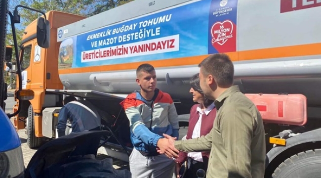 Çanta Mahallesindeki çiftçilere İBB tarafından ücretsiz mazot dağıtıldı