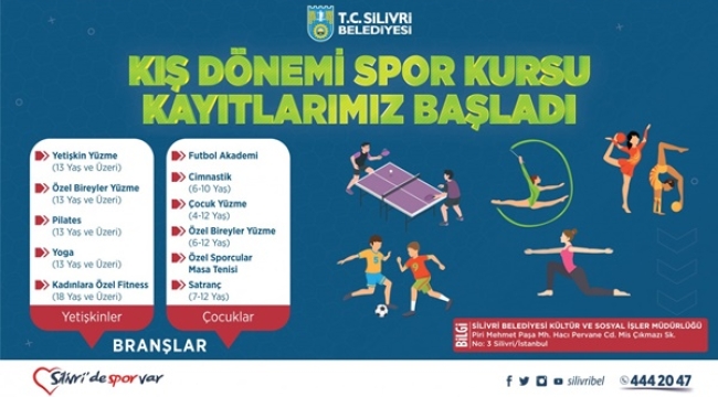 Silivri Belediyesi Kış Dönemi Spor Kursu Kayıtları Başladı