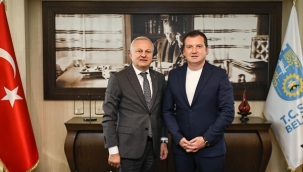 Başkan Balcıoğlu Büyükçekmece Belediyesi Başkan Yardımcısı Ömer Kazancı'yı Makamında Ağırladı