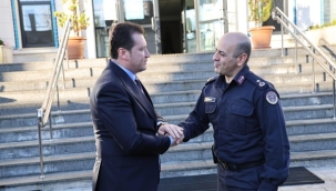 Başkan Balcıoğlu, İlçe Jandarma Komutanı Binbaşı Fatih Torun'u Ziyaret Etti