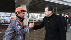 Başkan Balcıoğlu Viyadük Peyzaj Çalışmalarını Yerinde İnceledi