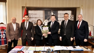 Başkan Balcıoğlu, Vergi Dairesi Müdürü Serdar Özbay'ı Misafir Etti