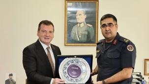 Başkan Balcıoğlu'ndan İlçe Jandarma Komutanı Ferhat Dağıstan'a Ziyaret