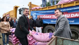 Silivri Seymen'de 200 Üreticiye 40 Ton Buğday Tohumu Teslim Edildi