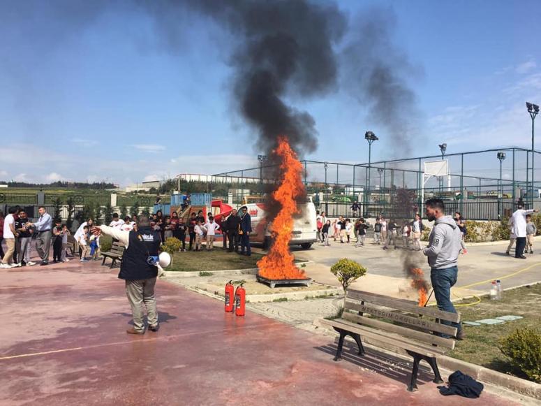 Mektebim'de yangın tatbikatı yapıldı