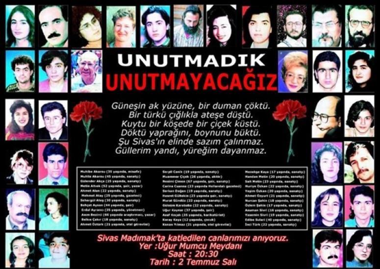 Sivas'ta katledilenler 26. yıldönümünde Silivri'de anılacak