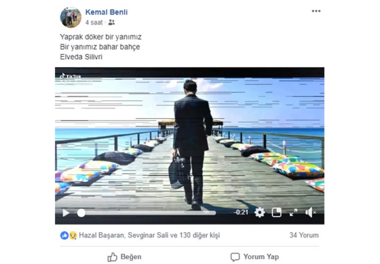 Benli'den veda paylaşımı