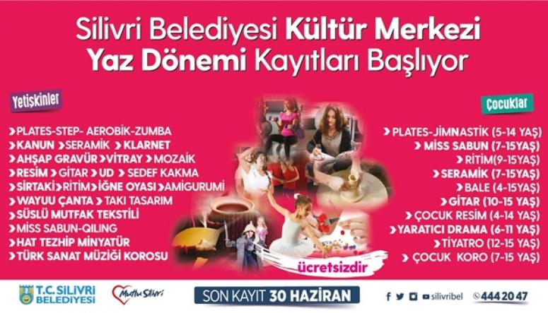 Kültür Merkezi Ücretsiz Yaz Dönemi Kurs Kayıtları Başladı